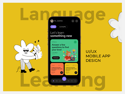 Language Learning App app app design app screen design app screen designs app screens apps screen interfaces language learning app learning app modern learning app uiux multilingual learning app online course app online learning app trendy online course app designs ui ux