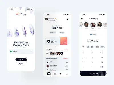 WePay - Financial Mobile App Exploration 3d app branding design graphic design illustration minimal ui website