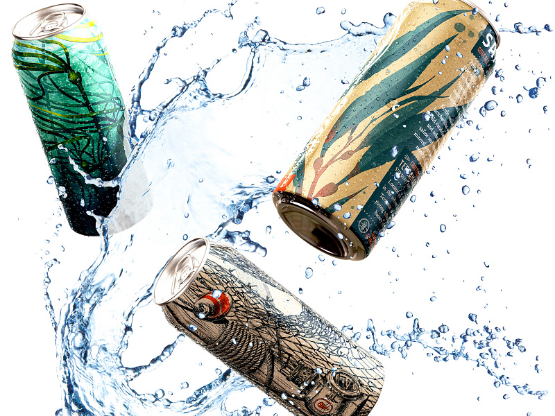 Samish Cans alcohol ale beer beverage branding brewery brewing can illustration label mockup packaging splash