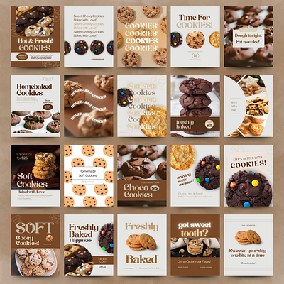 Bakery Cookie Shop Instagram Canva Templates bakery branding bakery shop bakery template canva canva branding canva template cookie branding cookie shop cookies cookies template editable templates instagram instagram new layout instagram template small business marketing small business posts social media marketing social media template