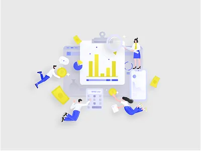 Financial theme illustrations art design financial financial dashboard financial services graphic design illustration illustrator the gradient ui vector 小场景