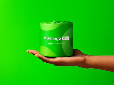 Duolingo Roll april fools brand identity branding branding design design dtc duolingo geometric minimal packaging photography physical product product product photography toiletpaper