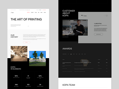 Kopa Website branding contemporary content delivery kopa light interface minimal clean design printing house typography ui ux website design