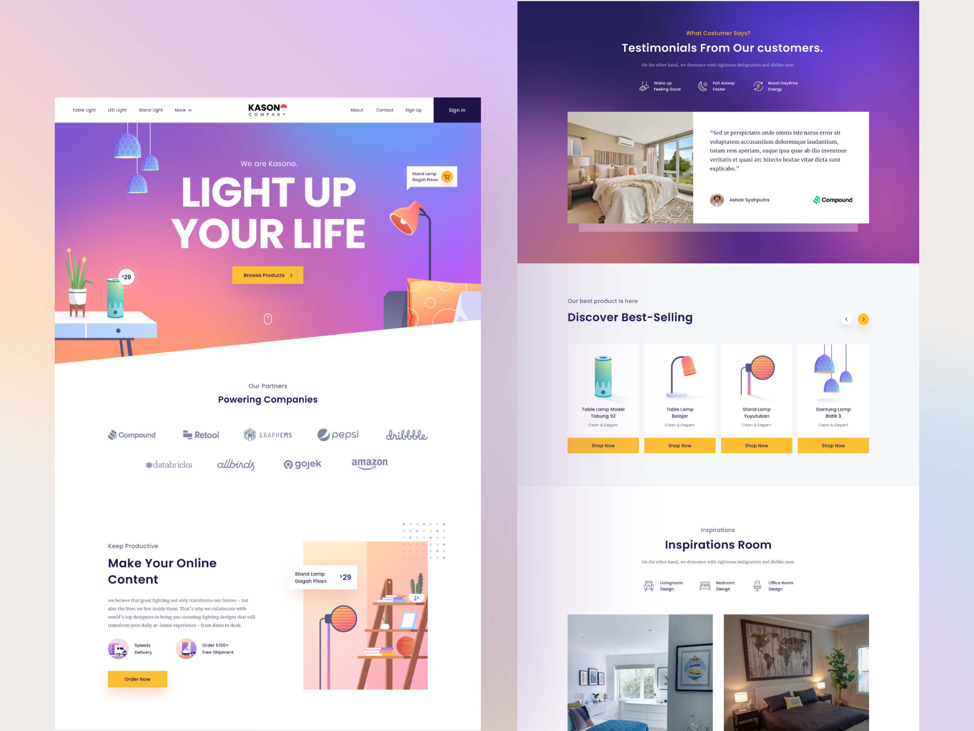 Example of Landing Page With Custom Illustration
