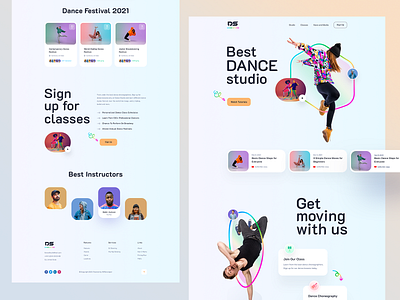 Dance Studio - Personal Dancer Website artist dance dance class dance studio dancer hiphop instructor jazz landingpage music band musician product school singer ui ux