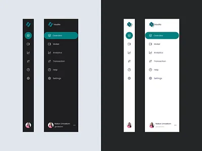 Minimal Sidebar Navigation bar dashboard dashboard designs design minimal navigation navigation bar product design sidebar ui ui design ux ux design vaulta