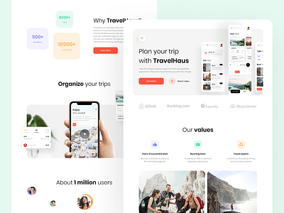 Travel App Product Page app clean colors concept design landing minimal photo product page tour tourism travel agency travel app trip ui ux vacation web website