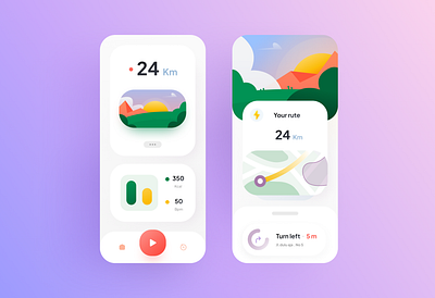 Kamana - Walking tracker app android android app app application clean design design app illustration iphone app mobile ui ux walk app walking