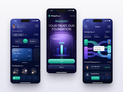 Mobile design for Fintech - PrimeTrust app design application design design graphic design ios app design ui uiux ux