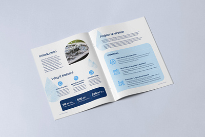 Water Solutions - Brochure spread brochure creative design editorial environment graphic design icons typography