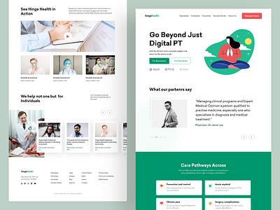 Digital Health Care Landing Page doctor health app health website healthcare homepage illustraion landing page medical app medical landing page medicine meditation product design saas landing page ui ux wealth management website design