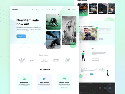 Sporto - Landing Page adidas basketball clothing lacoste landing page design landingpage new balance nike running sneakers soccer sport app sports design sportswear supreme training ui design uiuxdesign uxdesign