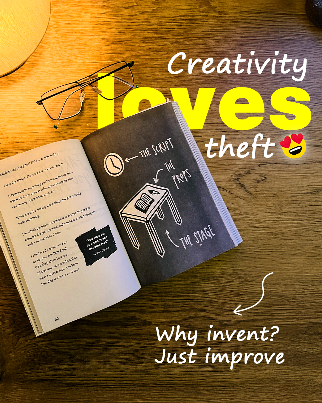 Design IRL 3 books creativity daily glasses graphicdesign inreallife irl life photoshop read theft uidesign work