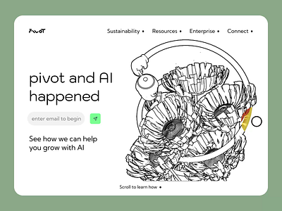 Generative AI SaaS landing page and hover interaction 3drendering animation copilot creative doodle flower fluent genai hover interaction landing page line illustration microsoft motion graphics mouse refraction tags vector visual designer web