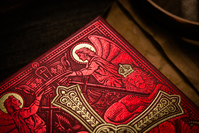 The Cross Playing Cards ⚜️ pt. II badge bible branding design engraving etching gold foil illustration logo packaging design peter voth design playing cards vector