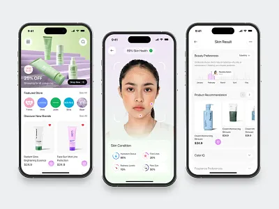 Skincare Mobile App branding logo ui