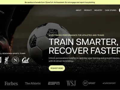 AI Sports Performance Design fitness health hero hero section modern platform sports tech