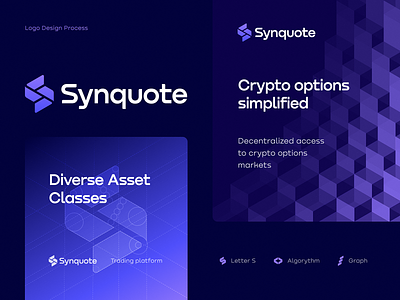 Logo Design for a Crypto Options Trading Platform blockchain branding coin crypto currency decentralized defi exchange graph ico icon identity lettering logo options pattern platform quote token trading