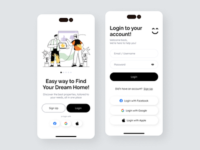 Login x Walkthrough ~ Mobile Apps branding design graphic design illustration logo ui uidesign uiux ux uxdesign