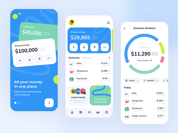 Finance service - Mobile app by Anastasia Golovko on Dribbble