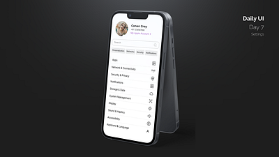 iPhone Settings app dailyui design iphone settings ui ux