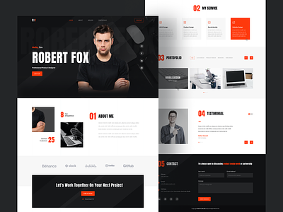 Fox Personal Page - Portfolio Web Template design personalpagedesign portfoliodesign ui uidesign uikit websitecode websitedesign