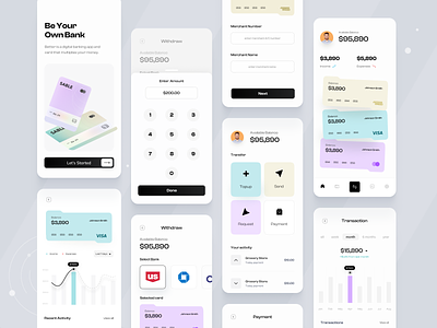 My Banking App accounting app ui balance banking card credit card finance fintech gazelle ico ios app ledger loss my banking paas profit transaction