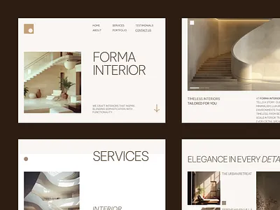 FORMA - Interior Design Agency Website architect design design agency desktop gallery home page image interior landing page minimalims photo services ui ui design ux website