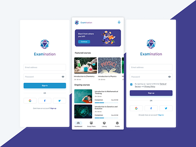 Examination - Learning App Design app design course app design e learning education education website educational learning app learning platform minimal mobile app design mobile ui school app ui design ui trends