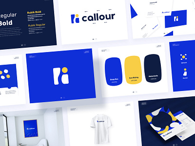 Callour Branding Identity blue brand branding branding agency branding concept callers card clean elements figma fresh identity identity branding logo logodesign mockup ui ux vector yellow