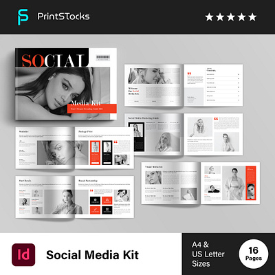 Social Media Kit Landscape Template branding brochure business clean corporate creative proposal design flyer graphic design kit minimal minimalisrt portfolio print social media social media post template