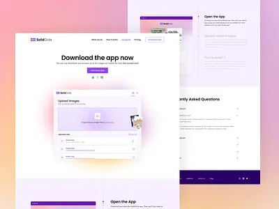 SolidGrids / Download App agency ai app artificial intelligence branding color design design studio download app drag and drop how works illustration images logo machine learning processing ui ux vector website
