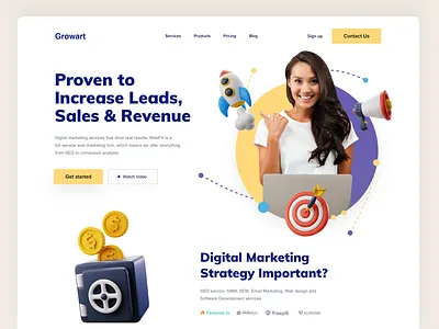 Marketing Agency Website 3d art agency branding agency landing page business agency business development creative design creative direction creative strategy creativeagency digital marketing flat design graphic landing page marketing agency minimal service app service landing page ui ux web design website