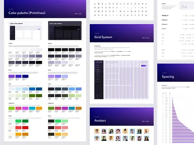 AudiencePlus - Foundation & Design System audienceplus bb agency colors colors typography design system foundation grid system light and dark mode product design purple saas ds ui ux variables