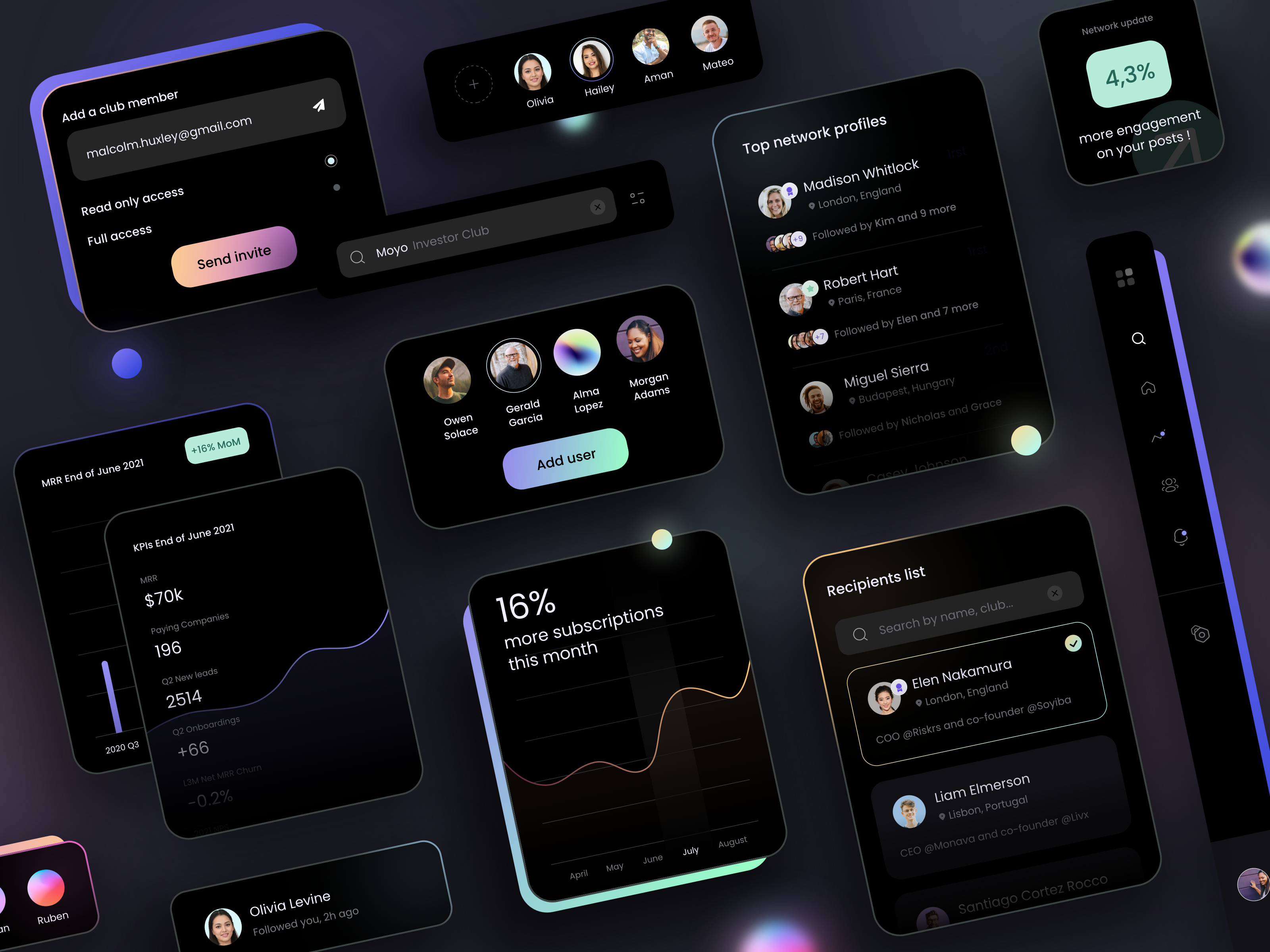 Example of Dark UI elements