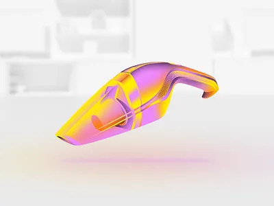 Dirt Devil clyde gradient illustration pink texture vacuum yellow