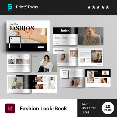 Fashion Look-book Landscape Template a4 architecture arichitect brochure catalog catalog design clean company brochure fashion flyer graphic design lookbook magazine minimal minimalist new portfolio print design print template