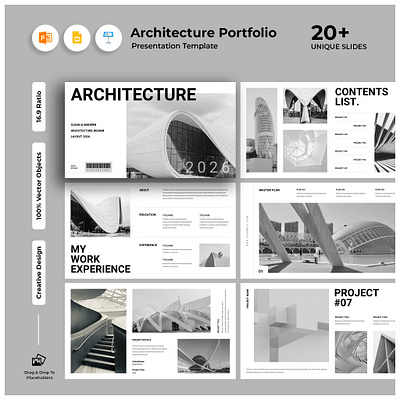 Architecture Portfolio Presentation Template annual report architect architecture architecture portfolio architecture presentation company profile corporate portfolio design graphic design magazine minimal design portfolio presentation print template design