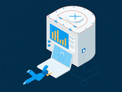 Untangle Data adobe banking character characterdesign data editorial grain graphicdesign illustration illustrator iso isometric muti noise photoshop podcast texture vector