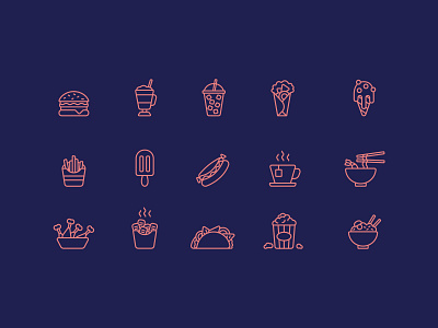 Food Icon Set culinaryicon foodappicon foodicon icon iconcollection icondesign iconpack icons iconset illustration lineart lineicon packicon vectorgraphic