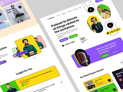 Podcast Website: Landing Page design landing page podcast product design ui ui design uihut uiux design uiux design agency web webdesign website design