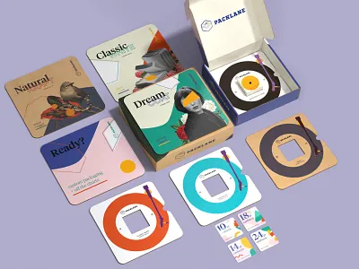 Sample Kit ~ Packlane branding chaos packaging collage illustration packaging design skeuomorphism typography