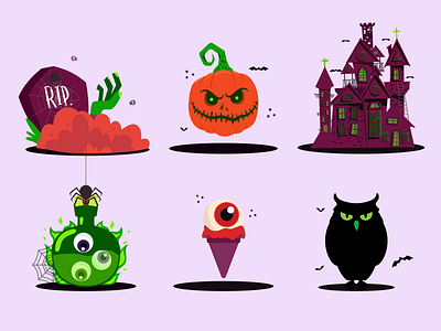 Halloween Scary Illustrations business creative design graphic design halloween icons illustrations motion graphics powerpoint pumpkin scary spooky ui vector