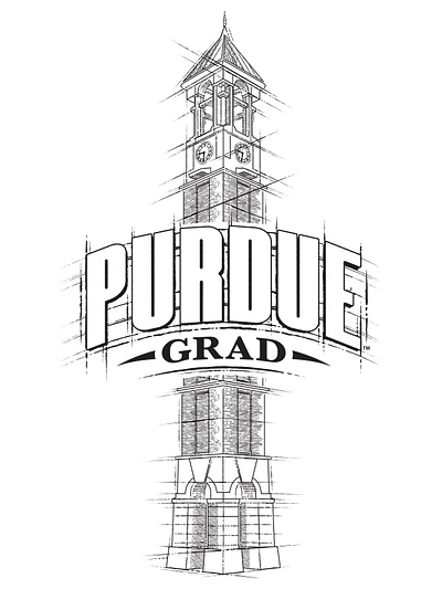 Purdue Tower branding design graphic design illustration