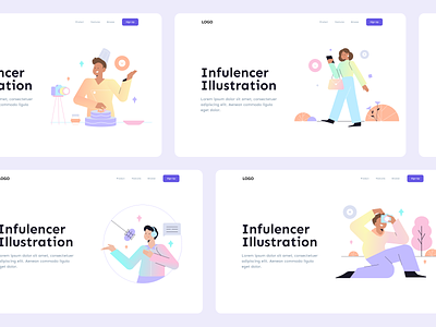 Illustration Kit Project - Influencer & Content Creator assets contencerator design flat human illustration influencer kit people