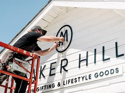 Maker Hill branding fort collins icon logo logo design monogram outdoor signage print signage typography