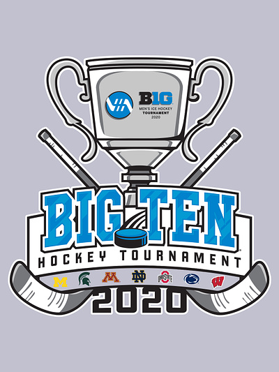 Big Ten Ice Hockey Tournament 2020 branding design graphic design illustration vector