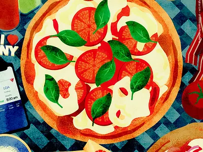 Memory and Taste food grain illustration memory new york pizza texture