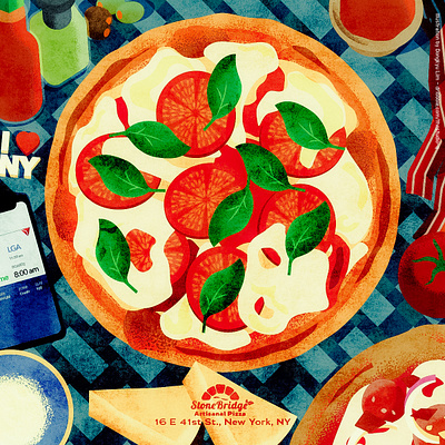 Memory and Taste food grain illustration memory new york pizza texture