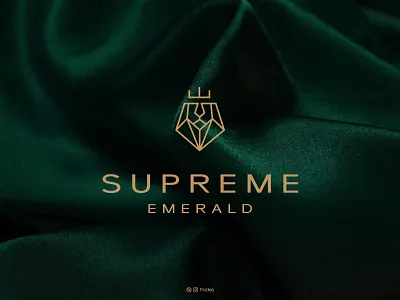 Supreme Emerald adobe adobe illustrator brand identity branding clean design emerald icon symbol mark jewelry lion logo logo design logo designer logos logotype luxury minimal minimalist logo negative space typography